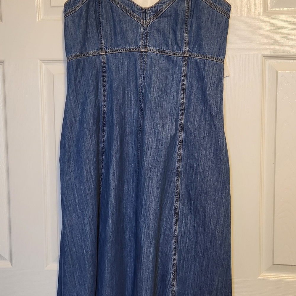 On 34th Women's Denim Sweetheart-Neck Midi Dress Size XL NWT MSRP $79.50 - Picture 4 of 12